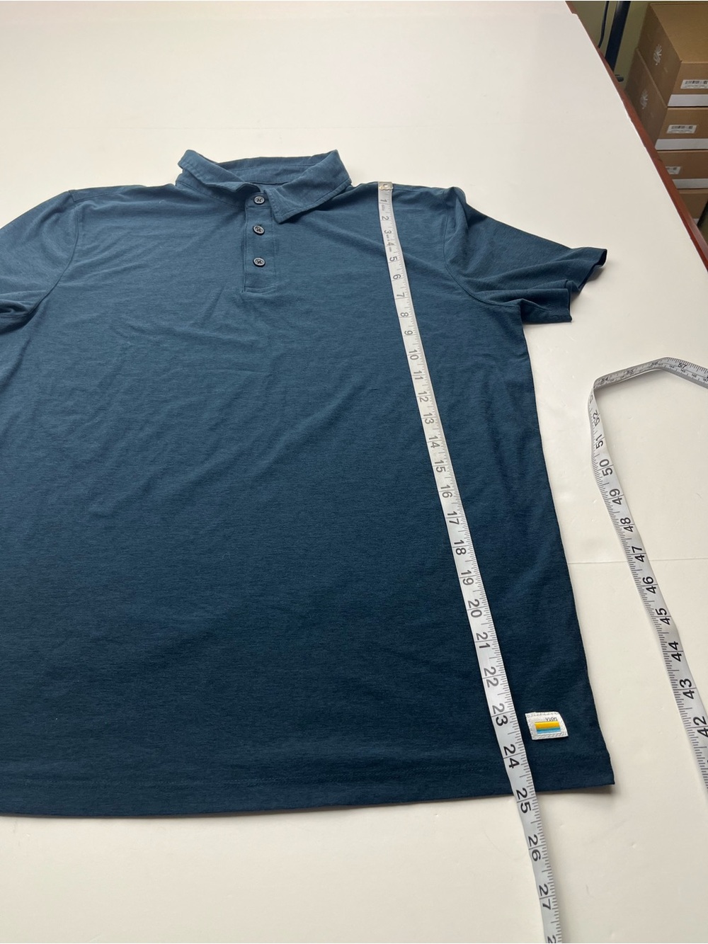 Vuori Strato Tech Polo Mens Deep Teal Blue Short Sleeve Shirt Small Preppy - Picture 5 of 7